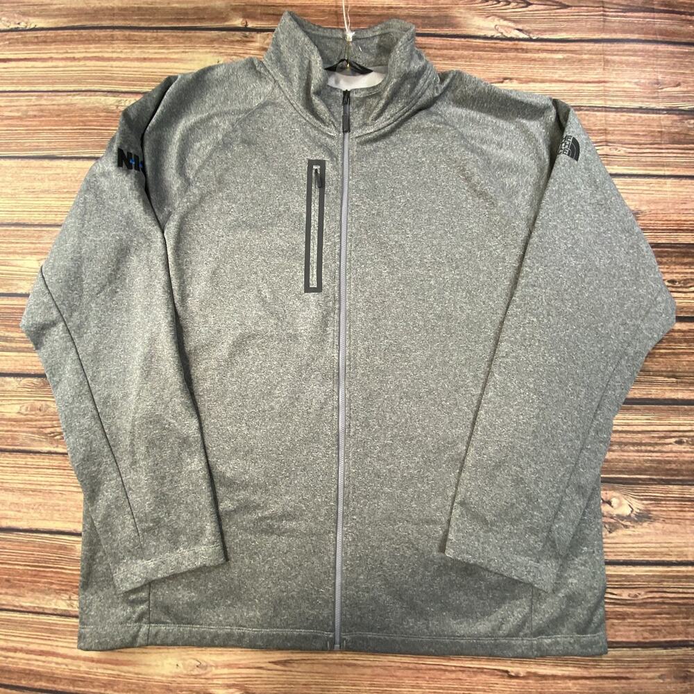 North Face Jacket Mens 2XL Gray Full Zip Canyon Flats Fleece Nice